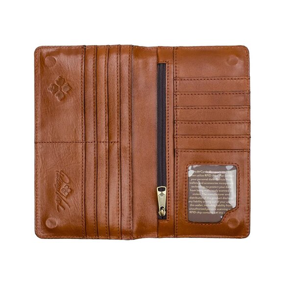 NEW - Patricia Nash Valentia Hand Tooled Leather RFID Clutch Wallet in Tan - Picture 5 of 8